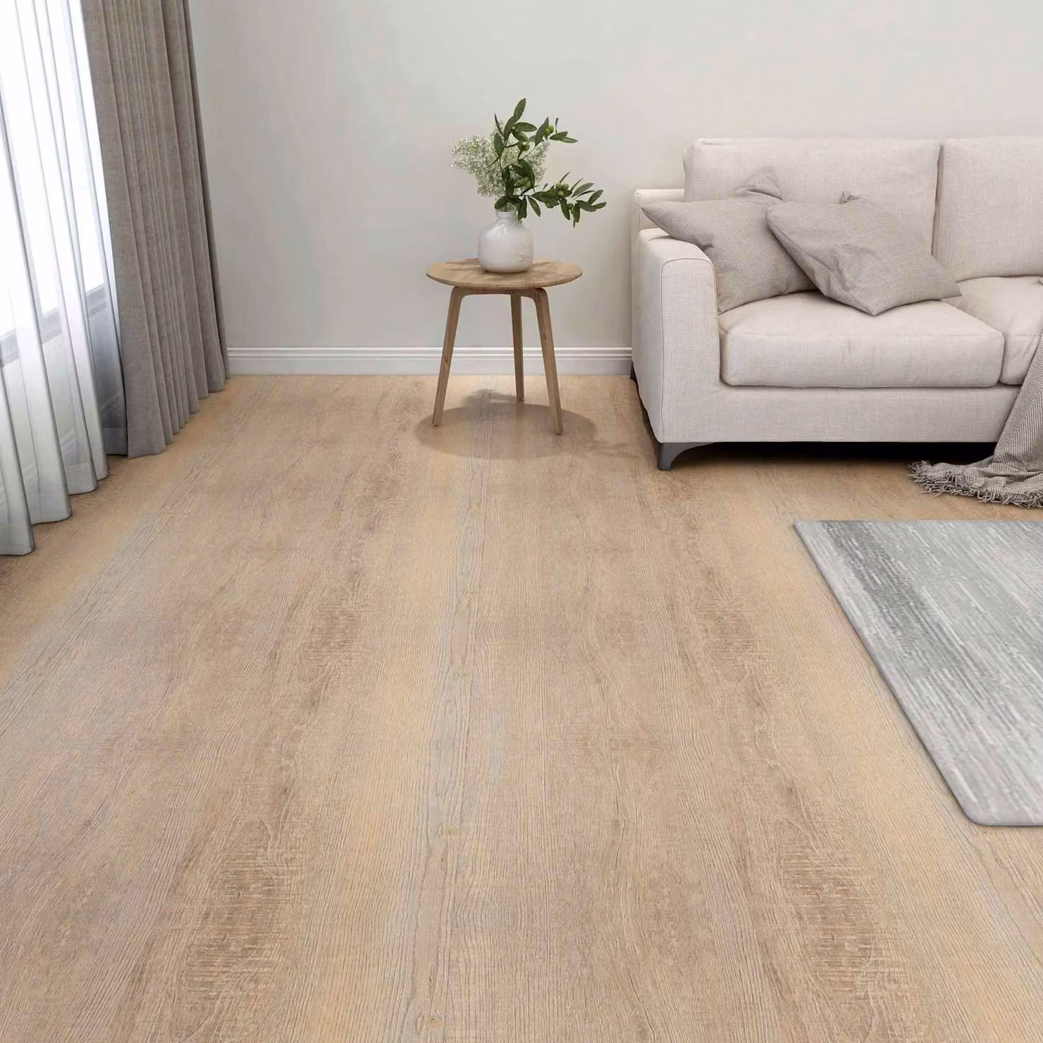 vidaXL Pavimento in Listoni Autoadesivi Moderno, Colore Grigio, Marrone e Beige, 5,11 m²