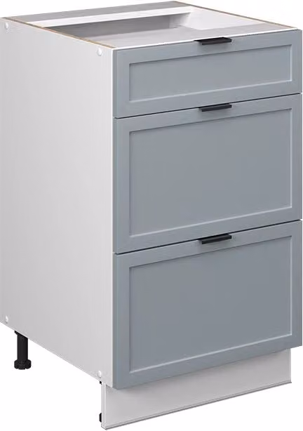 Mobiletto base per cucina Fame-Line Blu-grigio chiaro/Bianco 50 cm senza piano di lavoro Vicco