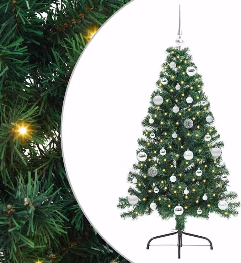 Albero di Natale artificiale con luci integrate Verde 150 cm