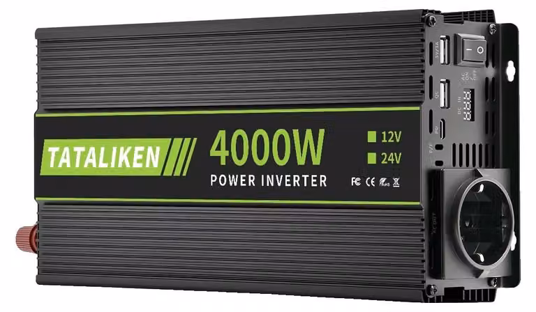 Inverter, convertitore da corrente continua a corrente alternata, compatibilità universale, 4000W, colore nero