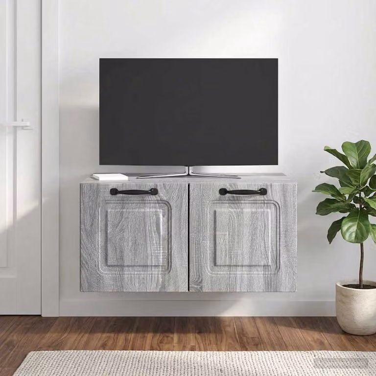 vidaXL Mobile Porta TV da Muro Moderno Grigio, L 59,5 cm x P 41 cm x H 30 cm