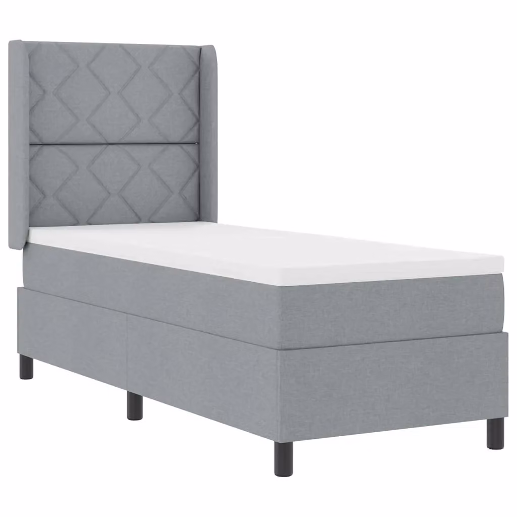 Letto a molle insacchettate vidaXL con illuminazione LED sottostante e porta di ricarica USB, Grigio, L 80 x P 200 cm – 2