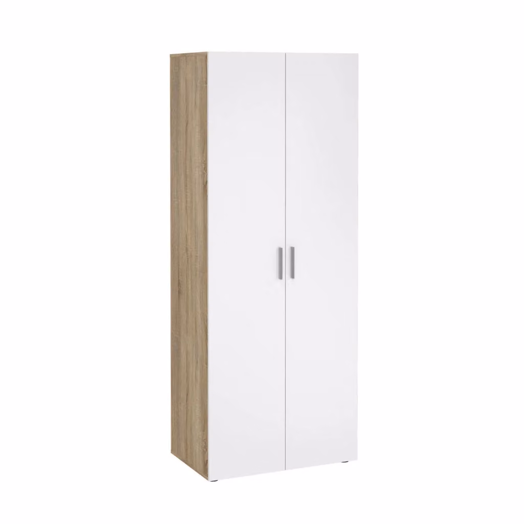 Armadio da camera da letto Argor DMORA con 2 ante, appendiabiti e ripiani interni, Marrone Quercia, L: 79 cm, P: 50 cm, H: 201 cm – 2