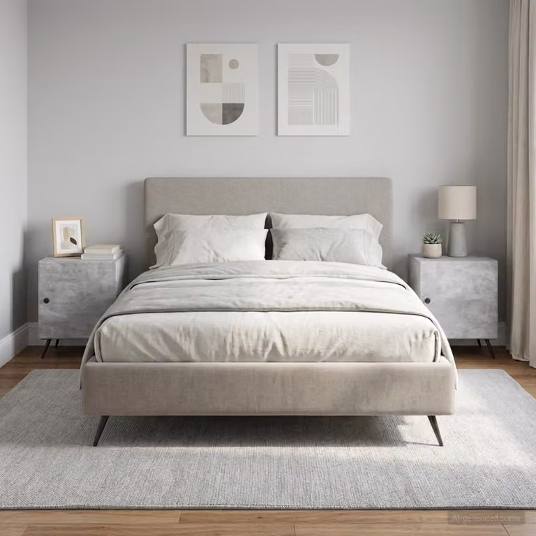 Set di 2 Armadi da Notte vidaXL Moderni in Grigio Cemento, L 43 cm x P 34,5 cm x H 50 cm