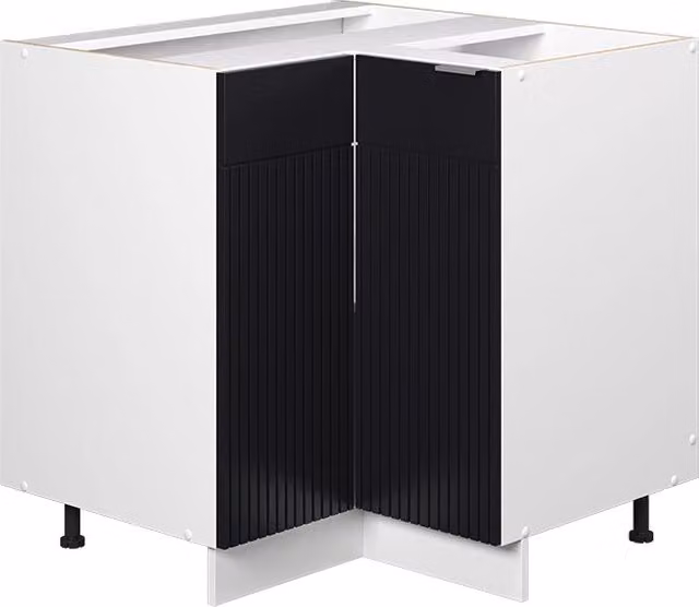 Mobile ad angolo cucina Fame-Line Nero rigato/Bianco 80.5 cm senza piano di lavoro Vicco