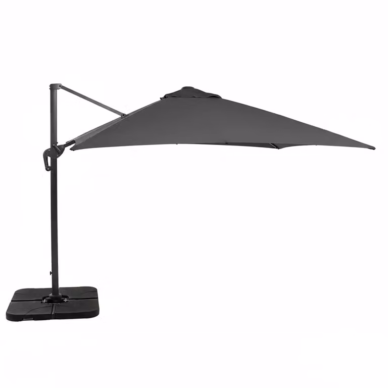 Ombrellone da giardino a braccio Vestiamo Casa Giardino con LED e pannello solare, colore grigio antracite, L: 400 cm, P: 340 cm, H: 260 cm