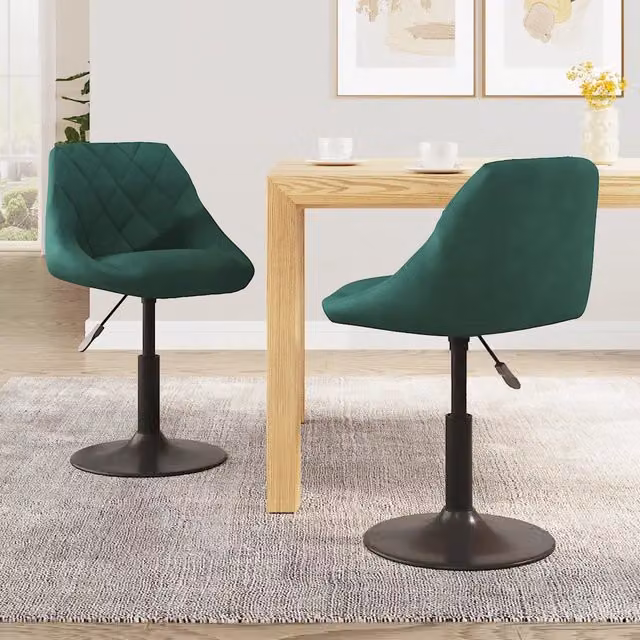 Sedie da Pranzo Girevoli 2 pz Verde Scuro in Velluto 335330