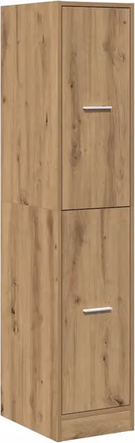 Mobile da farmacia classico HELLOSHOP26 in finitura rovere marrone con ante a battente e ripiani interni L/P/H: 30 x 41 x 144,5 cm – 1