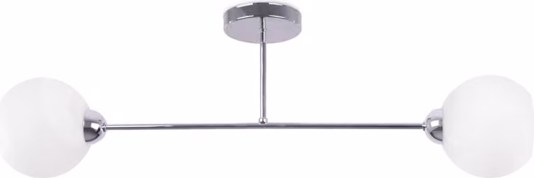 Lampada da soffitto Asturia cromo a 2 luci con paralumi bianchi E27
