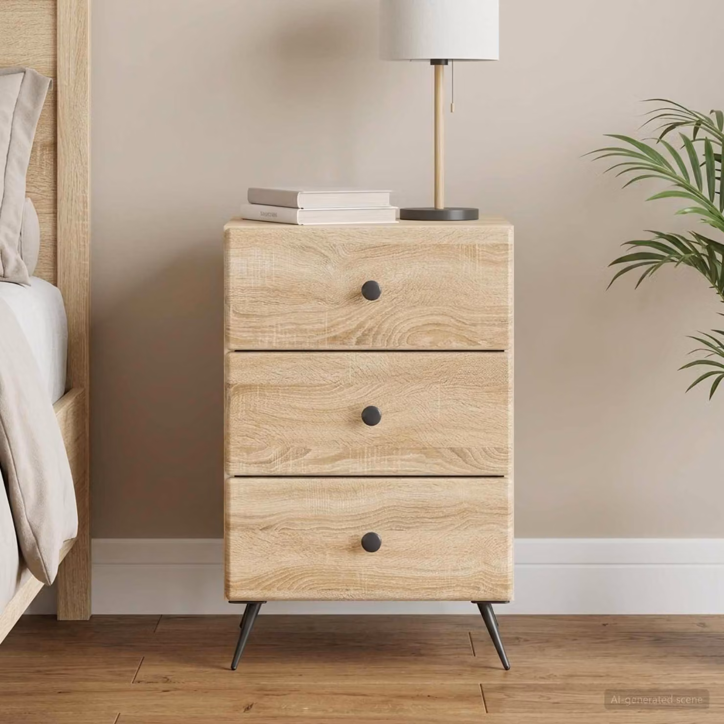 Armadio da notte vidaXL in legno color marrone, L 43 cm x P 41 cm x H 66,5 cm
