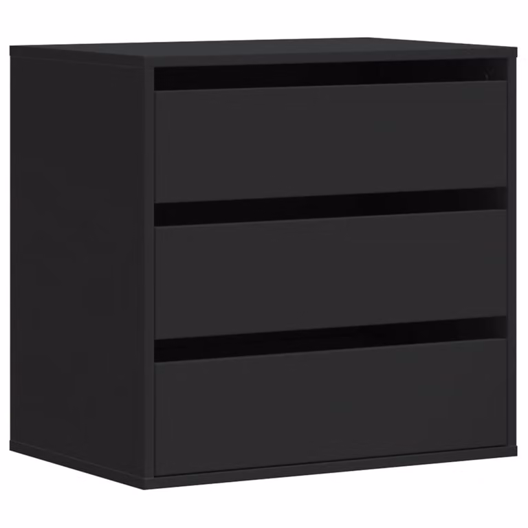 Cassettiera Angolare Nera 60x41x58 cm in Legno Multistrato