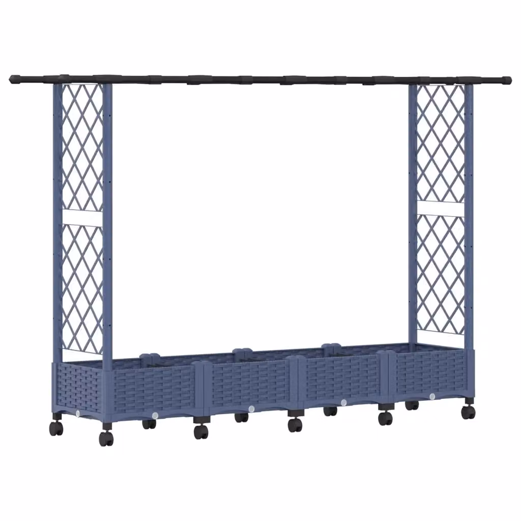Letto rialzato Videx con griglia e tetto in plastica grigia L: 203 cm, P: 40 cm, H: 127 cm – 2
