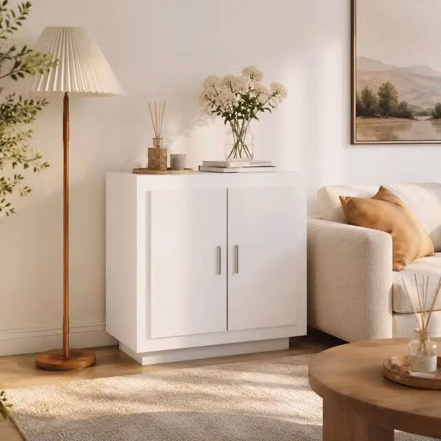 Sideboard White 80x40x75 Cm Wood-based Material