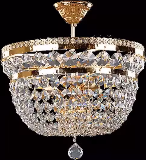 Kronleuchter Luxus Lüster Deckenlampe Deckenleuchter Gold Kristall Art
