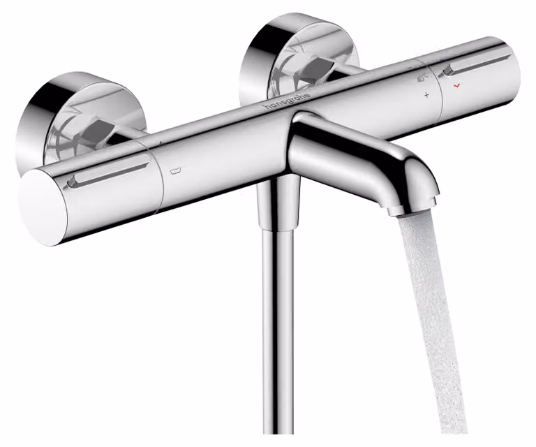 hansgrohe Ecostat élément thermostatique pour baignoire, saillie 177mm, apparent, 2 consommateurs, 13347000, 13347000