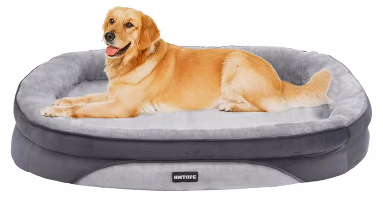 Cuccia per cani ortopedica - Ø 106 x 79 x 17 cm - Grigio chiaro - Lavabile