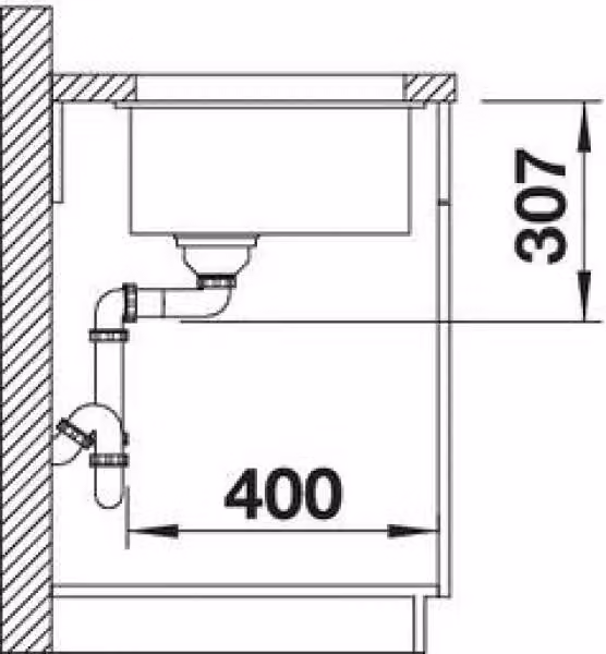 Lavello da incasso 530x460mm grigio Blanco 523433