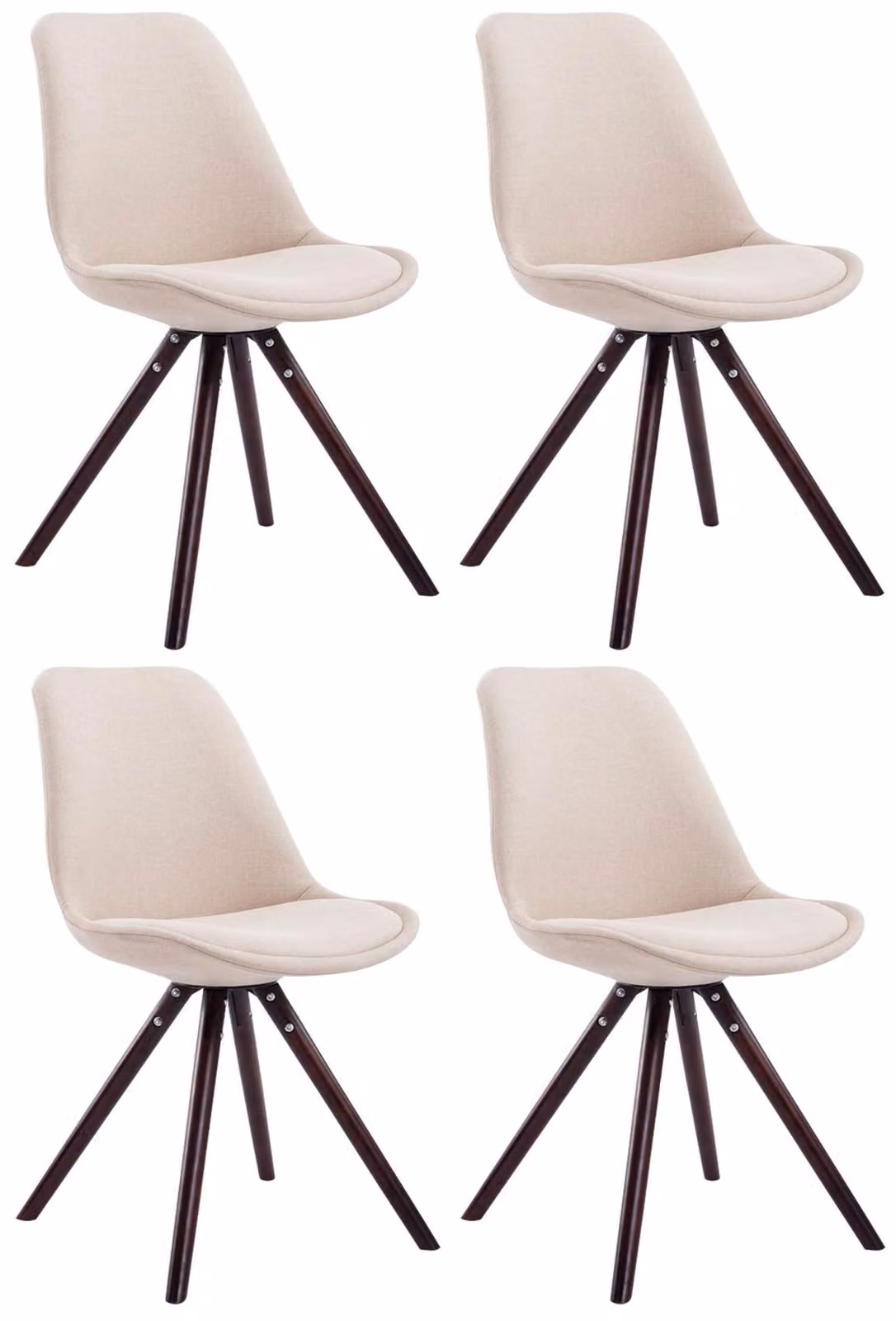 set di 4 sedie visitatore rotonde in tessuto Toulouse