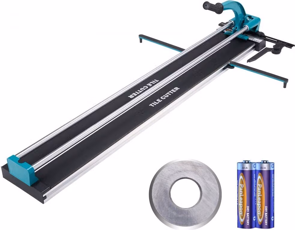 Tagliapiastrelle professionale - Doppio binario - Lunghezza di taglio 1200 mm - Spessore di taglio 4-15 mm - Larghezza di taglio minima 25 mm - Macchina per il taglio di piastrelle con dotazione extra.