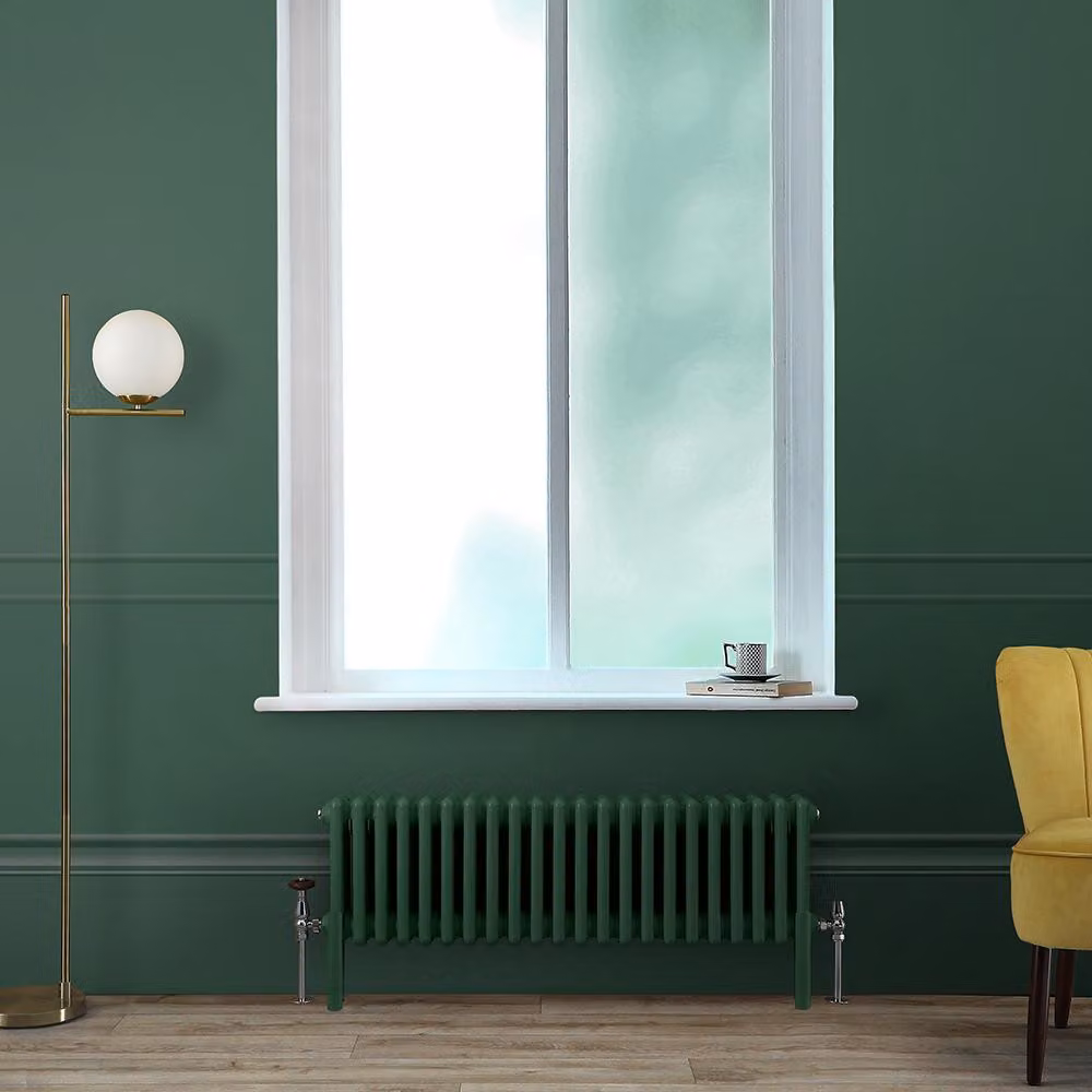 Radiatore Tradizionale a Tripla  Colonna Orizzontale Verde (Pine Green)  - 300mm x 1010mm - Regent