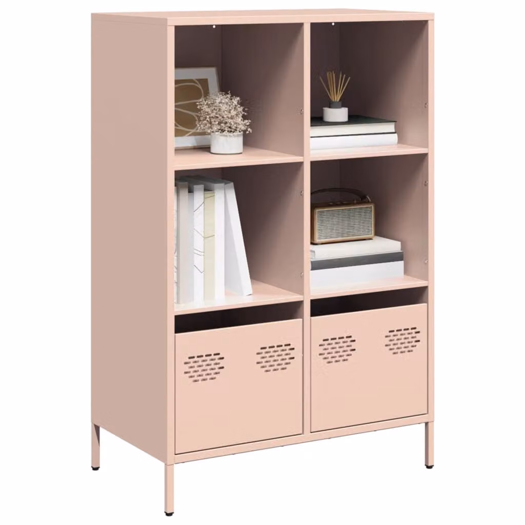 Credenza vidaXL in metallo rosa per soggiorno, camera da letto o ufficio, L 68 cm x P 39 cm x H 103,5 cm