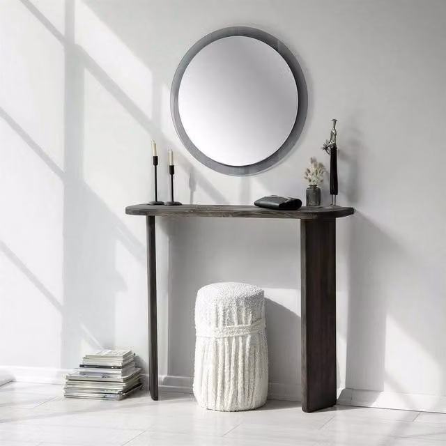 Consolle Benigna DMORA, Tavolo multiuso e scrivania moderna in legno, Antracite, L: 100 cm, P: 30 cm, H: 90 cm – 1