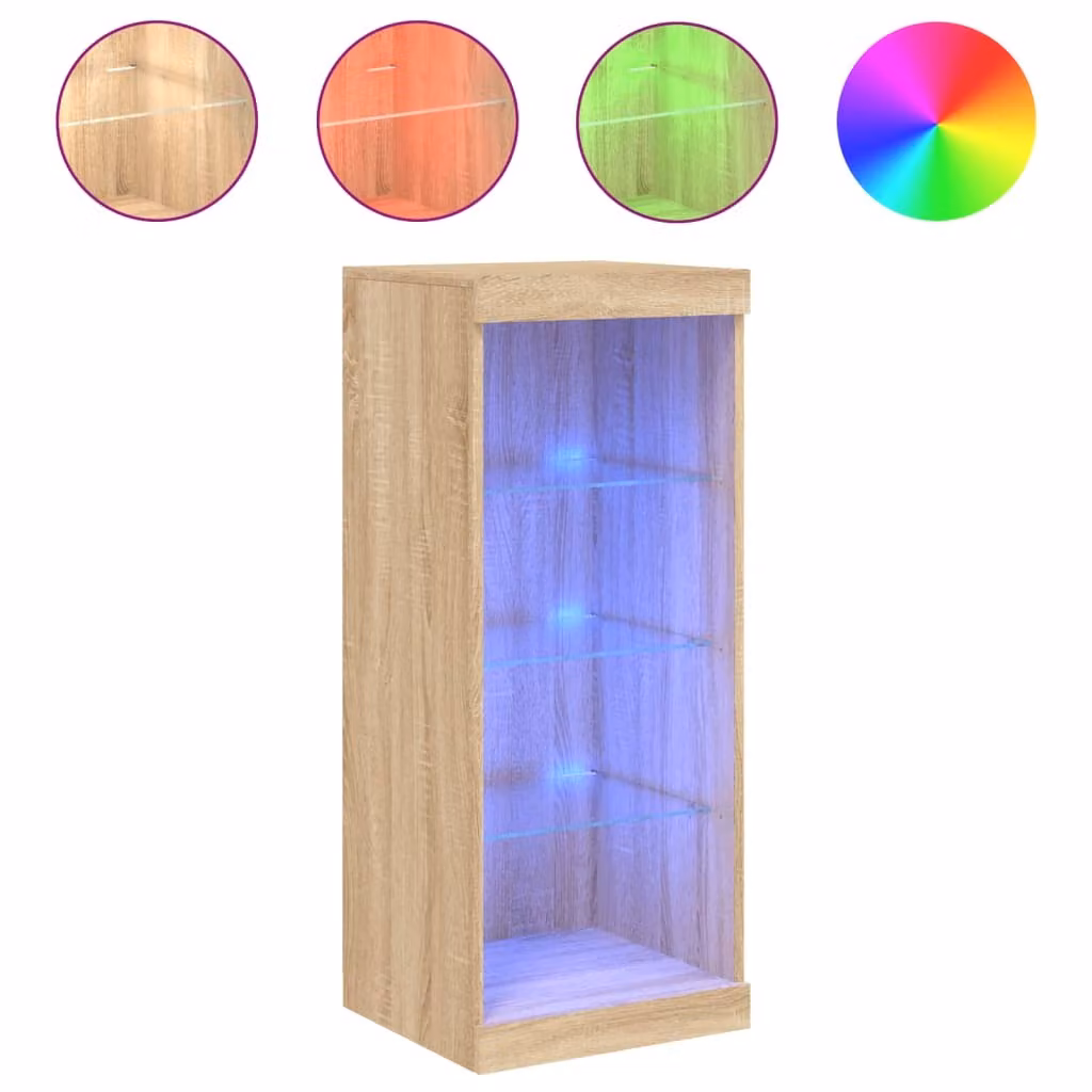 Credenza con Luci LED Rovere Sonoma 41x37x100 cm