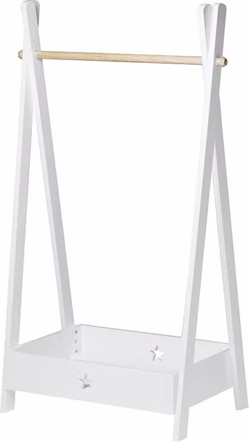 Armadio per bambini con scomparto contenitore 126 x 73 x 43 cm bianco 03_0008154