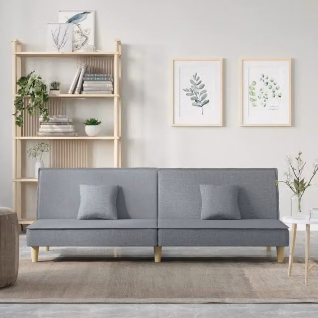 Divano Letto Moderno vidaXL in Tessuto Grigio per Soggiorno