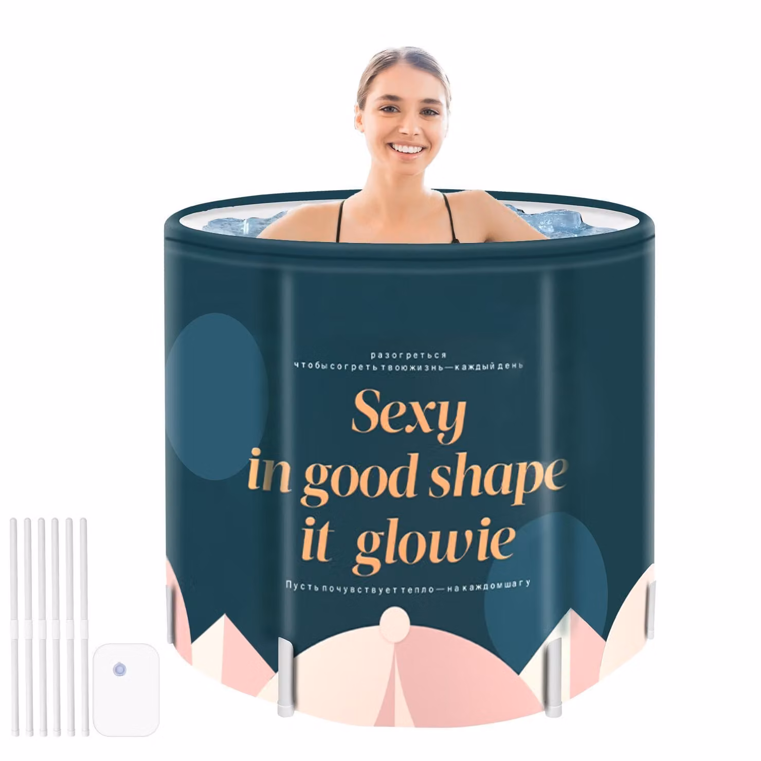 Vasca da bagno pieghevole portatile per adulti Ideale per il campeggio, l'uso domestico e le spa Realizzata in PVC resistente