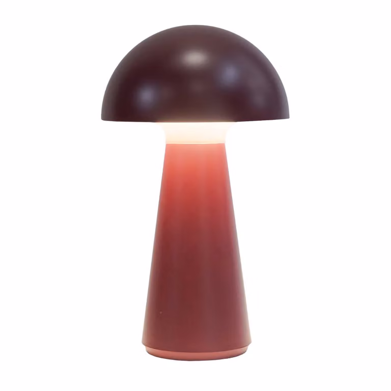Sirius Lampada LED da tavolo ricaricabile Sam bordeaux, plastica, H 28 cm, IP54 Sam, dimmerabile, Rosso, Plastica, Scandinavo