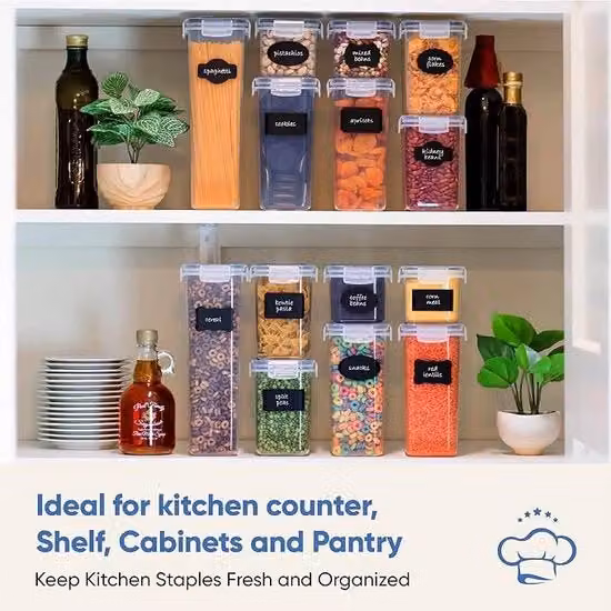 Contenitori per alimenti Chef's Path trasparenti con chiusura ermetica in plastica e silicone