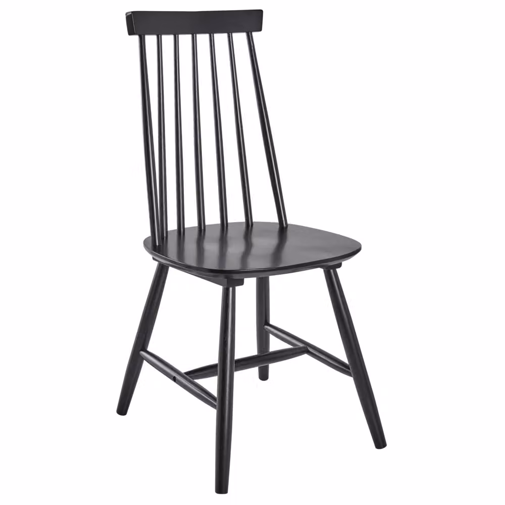 Set di 2 sedie da pranzo BELIANI in legno massello nero per cucina e sala da pranzo – 2