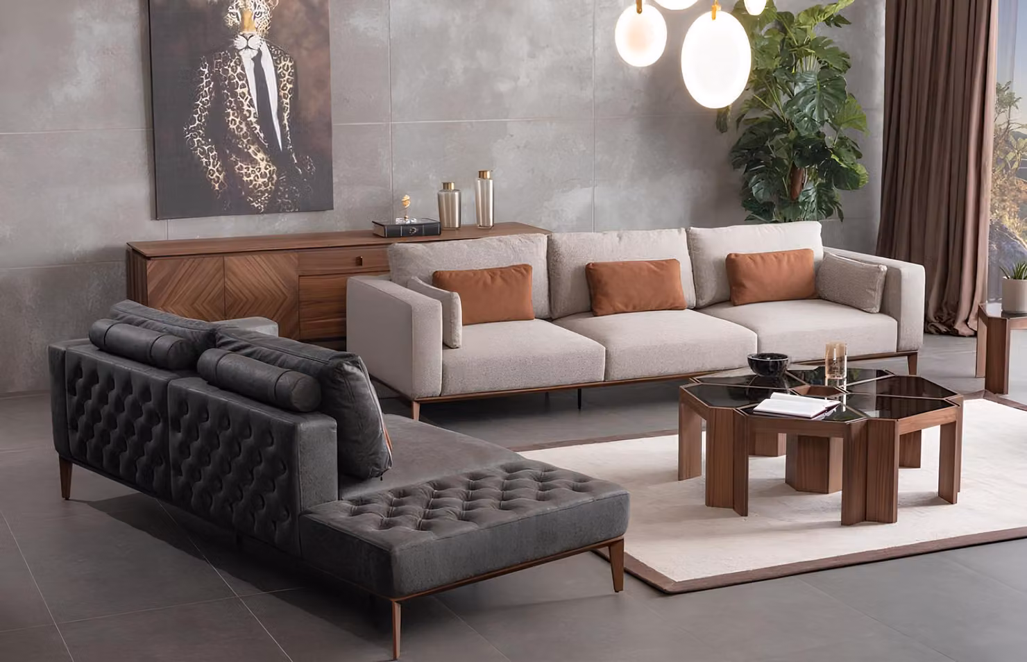 Wohnzimmer Sofagarnitur 4+3 Set Design Sofa Polster Modern Luxus