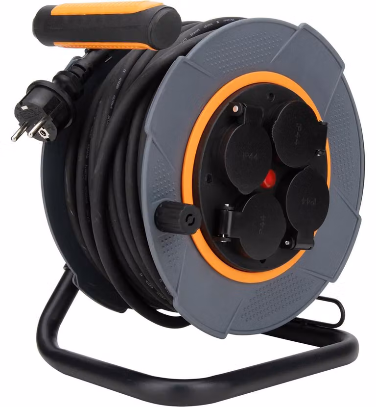 Bobina di cavo da 20W, 3000W/230V, 16A, 5,56 kg, grigio/arancione