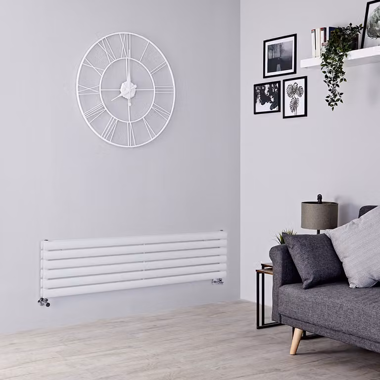 Radiatore Design Orizzontale Bianco 354x1400mm - Pannello Doppio - Revive