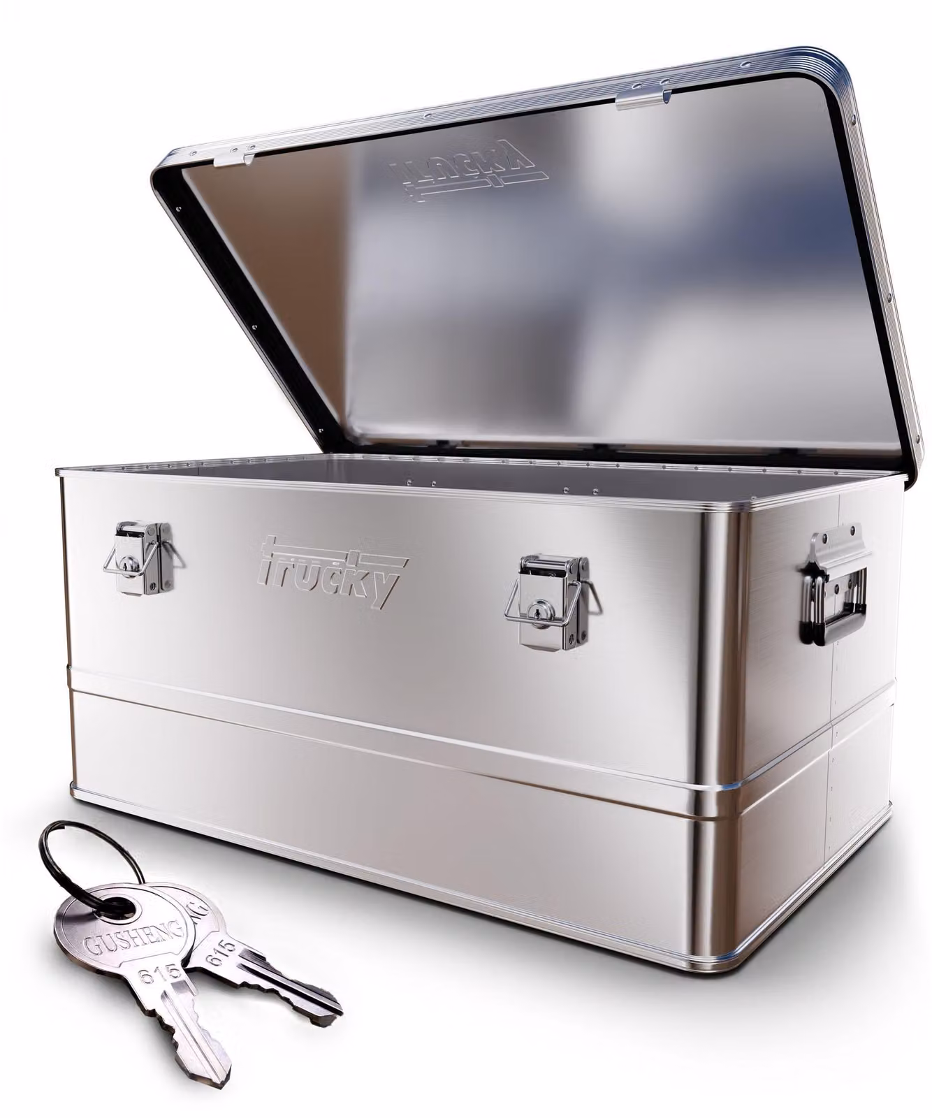Scatola alluminio con coperchio Argento 85 L metallo trasporto Trucky