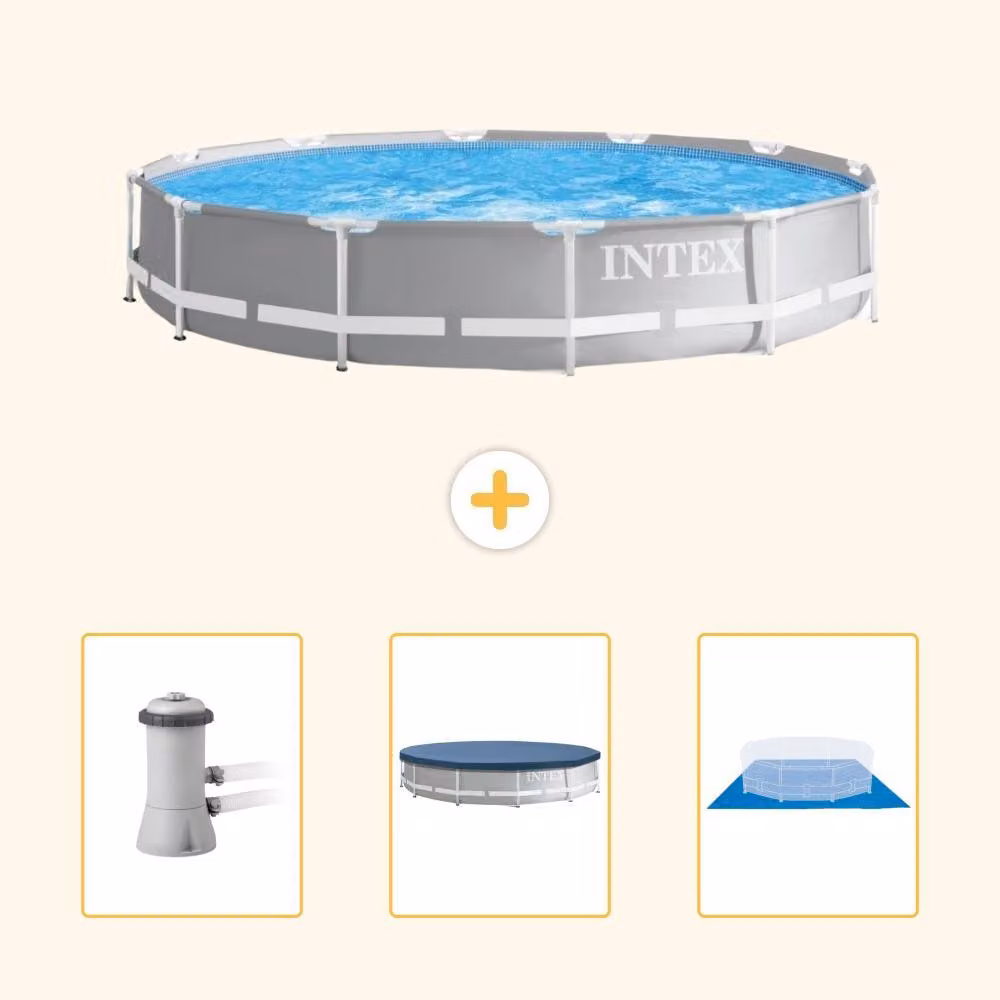 Struttura per piscina a forma di prisma - 366x76 cm - composta da 4 elementi - modello SCB76