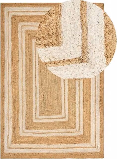 Tappeto in iuta intrecciata BELIANI con motivo geometrico stile boho beige L: 300 cm, P: 200 cm
