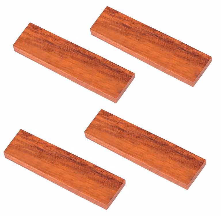 4 manici per coltelli in legno, in legno di acero rosso, dimensioni 16x4x1 cm