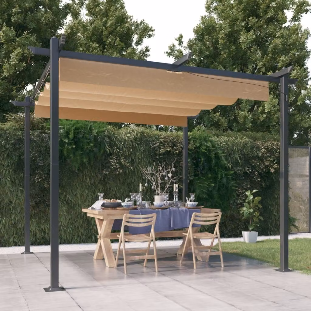 Padiglione Living Store con tetto retrattile 3x3 m Taupe