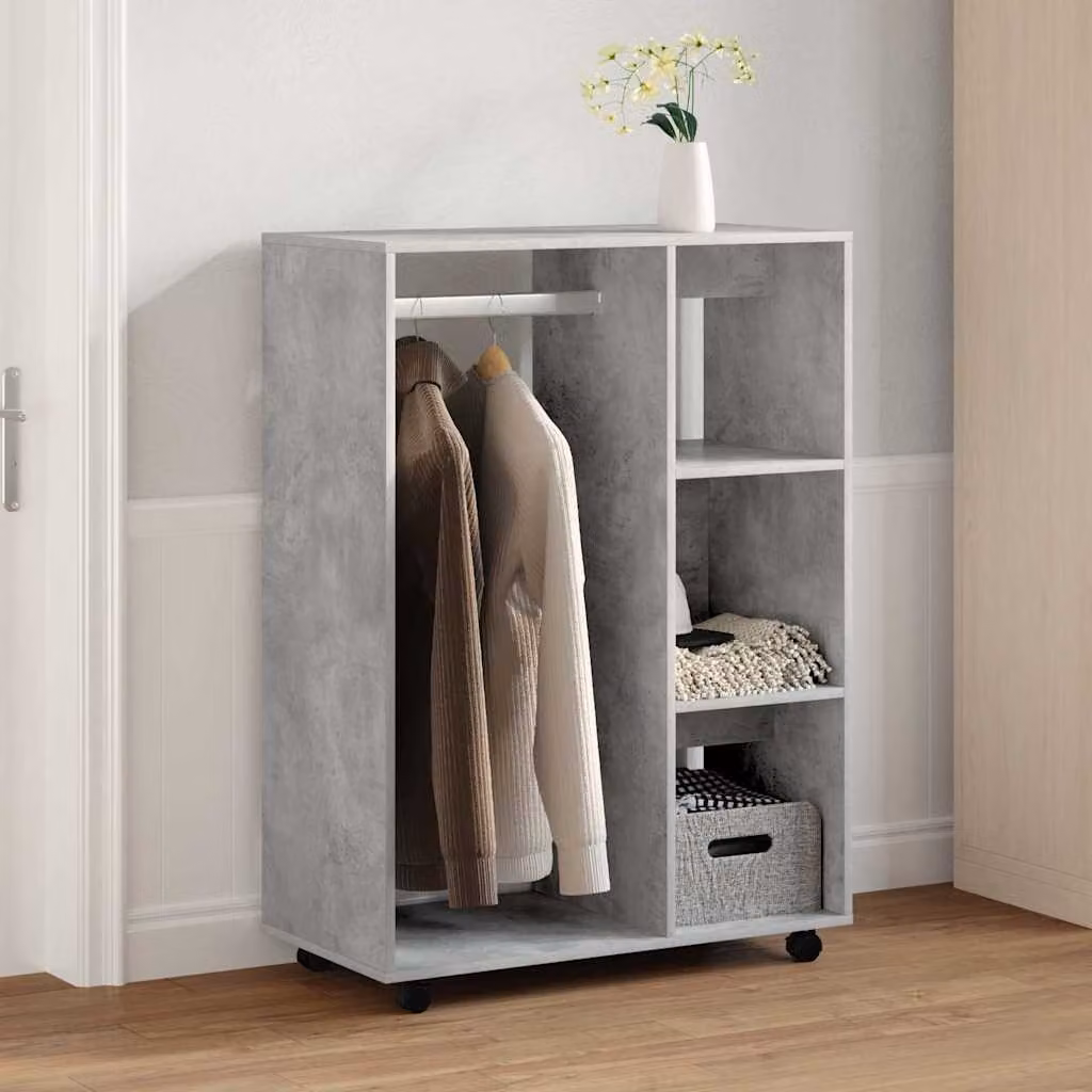 Armadio moderno vidaXL in legno e MDF grigio con ripiani interni L: 80 cm, P: 40 cm, H: 110 cm
