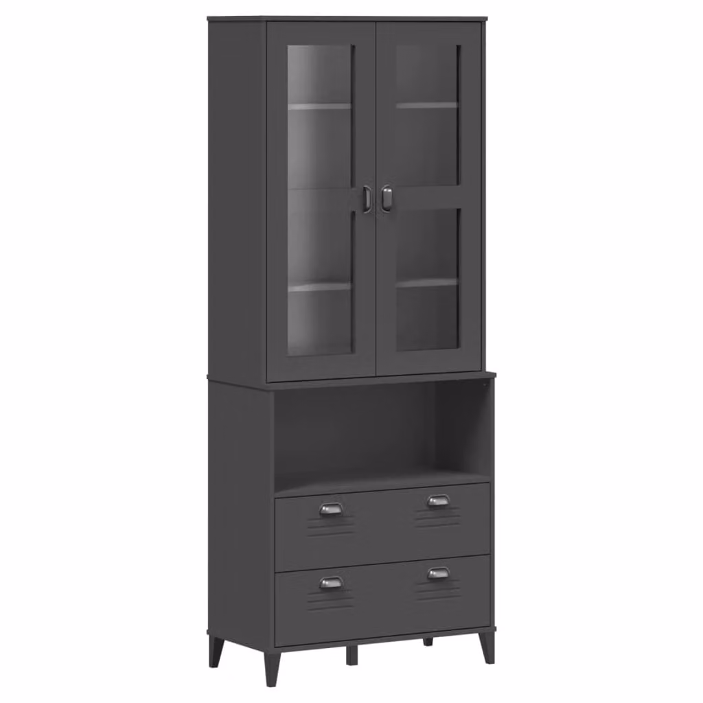 Credenza VIKEN antracite 80x40x200 cm in legno di pino massiccio