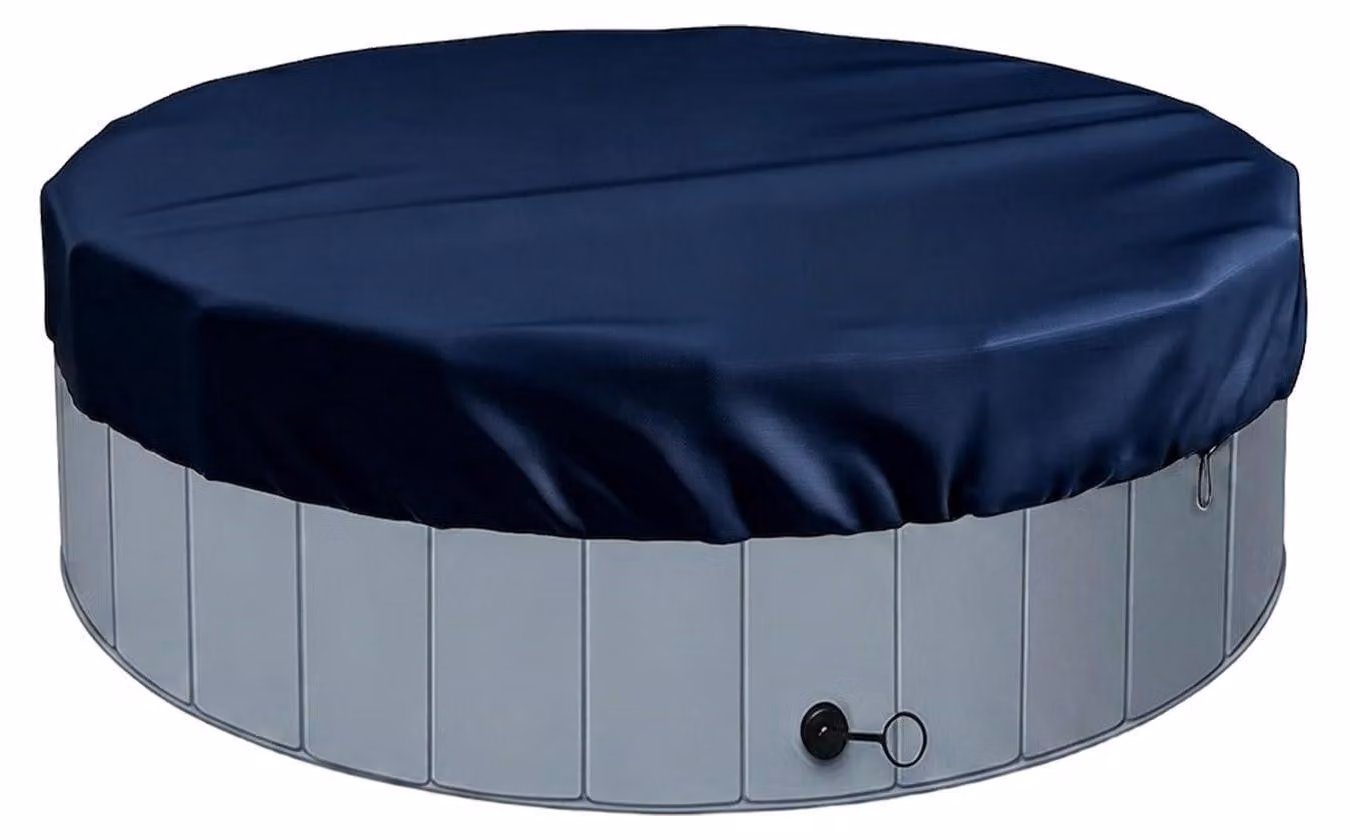 Copertura per piscina, forma circolare, diametro 200 cm, tessuto Oxford 190T, colore blu scuro