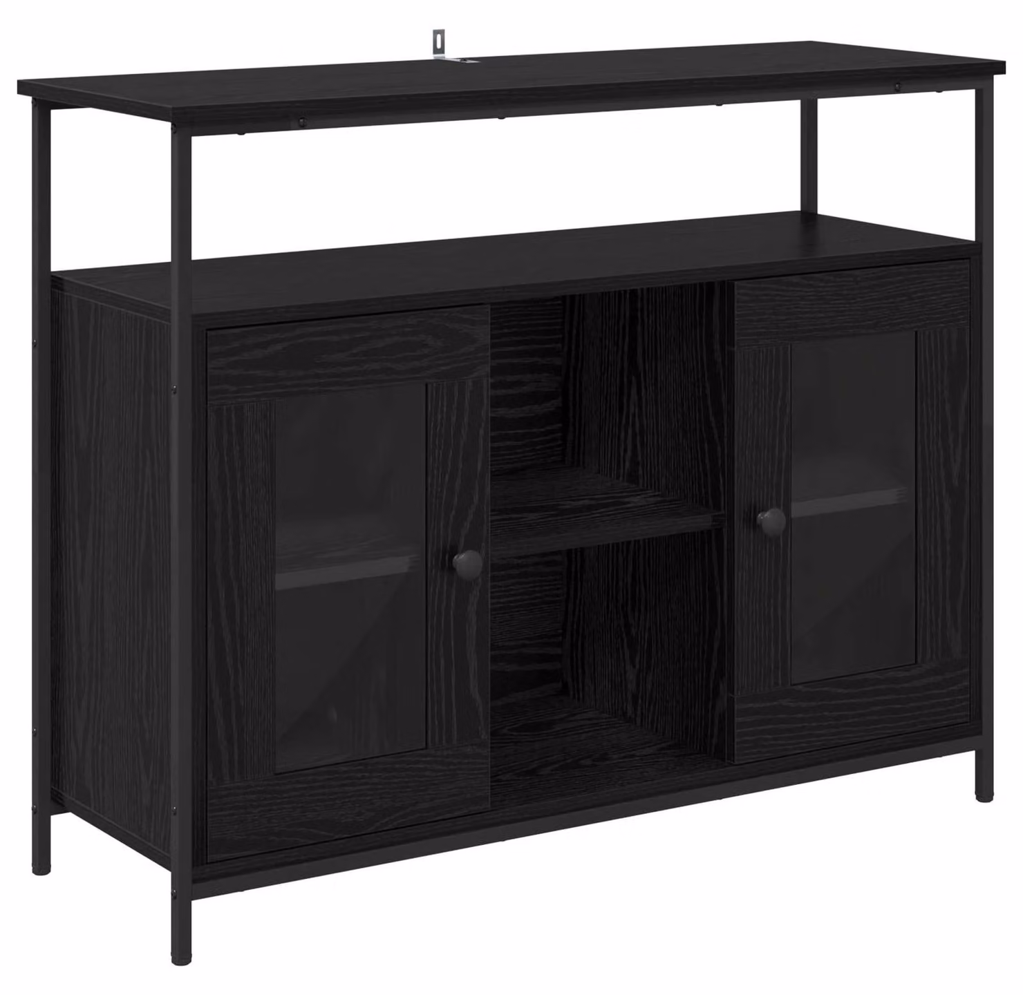Credenza Rovere Nero 100 x 35 x 80 cm Legno multistrato