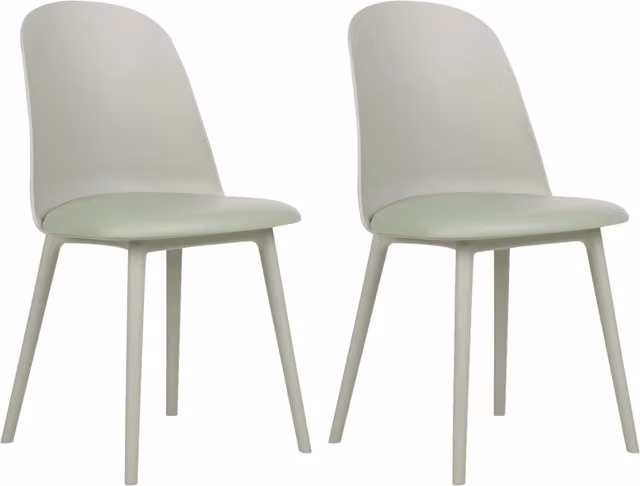 Set di 2 sedie da pranzo BELIANI verde chiaro e bianco con seduta in ecopelle imbottita per cucina e soggiorno in stile moderno e minimalista