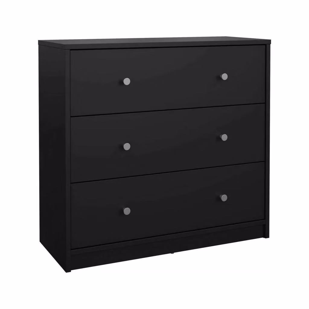 Cassettiera Alert DMORA Nero, Settimino multiuso per camera da letto o soggiorno, H 68,3 x L 72 x P 30,1 cm – 2
