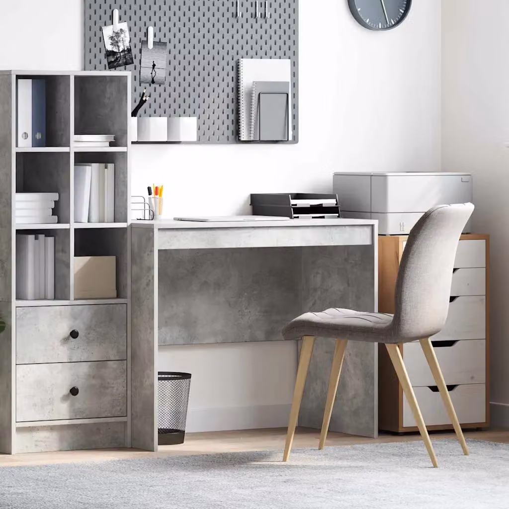 Scrivania minimalista vidaXL in MDF laminato, Grigio, L: 90 cm, P: 50 cm, H: 76 cm
