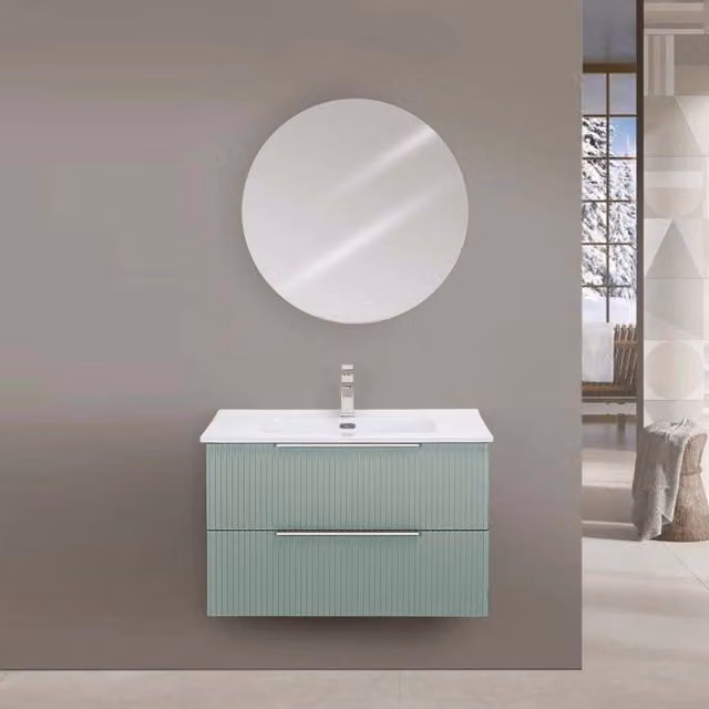 MOBILE BAGNO BURANO 80CM VERDE CANNETTATO