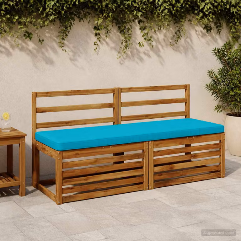 Cuscino per panchina vidaXL in poliestere con rivestimento rimovibile e resistente ai raggi UV, colore turchese